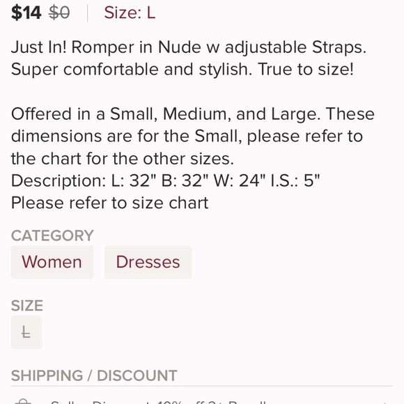 Romper with Adjustable Straps Brand New with Tags - Picture 5 of 5